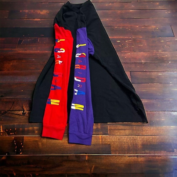 Nike Air Jordan Spell Outs Black Purple Red Color Block LS T-Shirt Sz S Jumpman - Picture 1 of 16